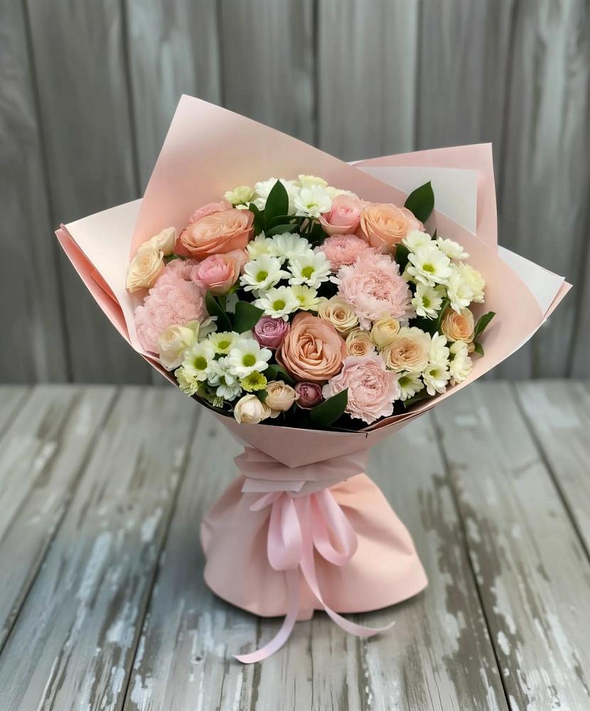 Букет цветов из: Гвоздики, Розы и Хризантемы в Пушкинские Горы