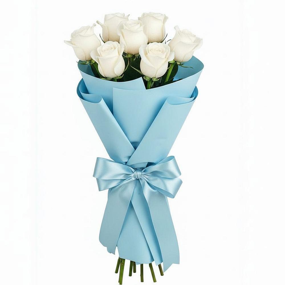 Букет 7 белых роз Проуд в Пушкинские Горы
