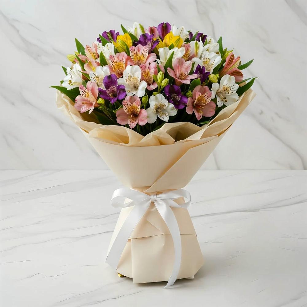 Букет цветов из: Альстромерии в Пушкинские Горы