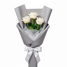Букет 3 белые розы #REPLACE_PRED# Пушкинские Горы