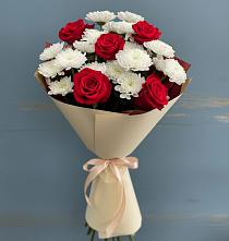 Букет цветов из:  Розы и Хризантемы в Пушкинские Горы