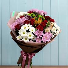 Букет цветов из:  Розы, Хризантемы и Альстромерии #REPLACE_PRED# Пушкинские Горы