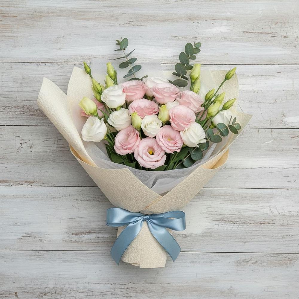 Букет цветов из: Лизиантусы в Пушкинские Горы